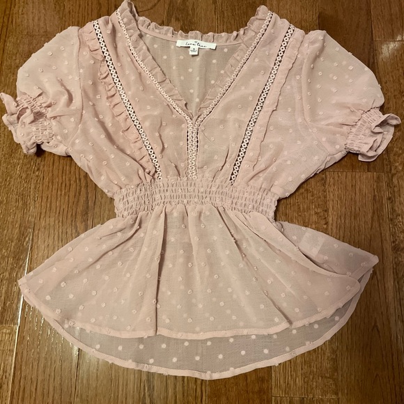 Nordstrom Tops - Pink Sheer Coquette Babydoll Top